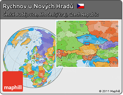 Political Location Map of Rychnov U Nových Hradŭ