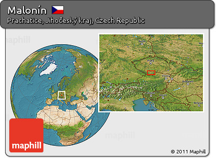 Satellite Location Map of Malonín