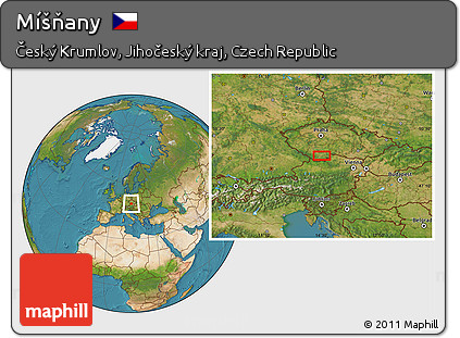 Satellite Location Map of Míšňany