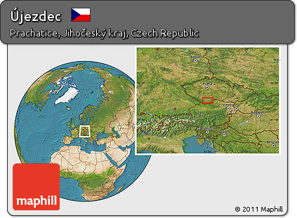 Satellite Location Map of Újezdec