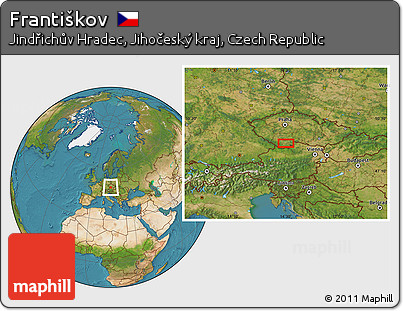 Satellite Location Map of Františkov