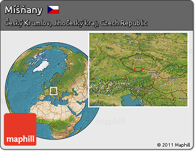Satellite Location Map of Míšňany