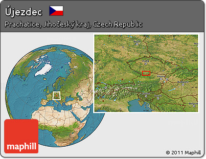 Satellite Location Map of Újezdec