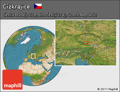 Satellite Location Map of Čížkrajice