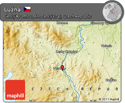 Physical Map of Lužná