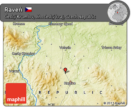 Physical Map of Raveň