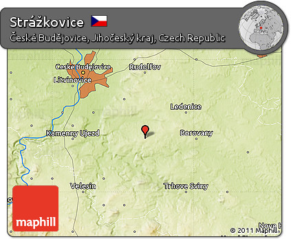Physical Map of Strážkovice