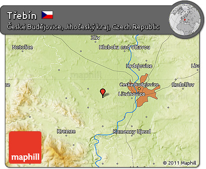Physical Map of Třebín