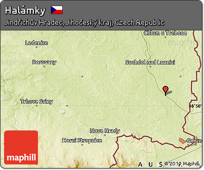 Physical Map of Halámky