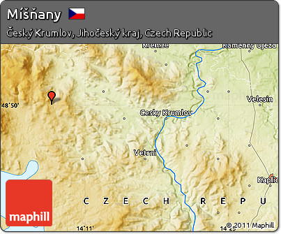 Physical Map of Míšňany