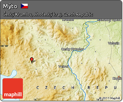 Physical Map of Mýto