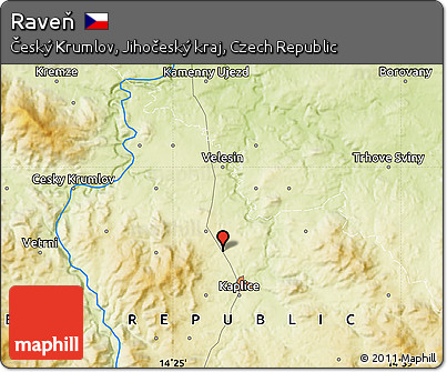 Physical Map of Raveň