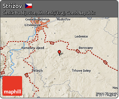 Shaded Relief Map of Střížov