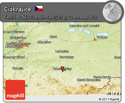 Physical Panoramic Map of Čížkrajice