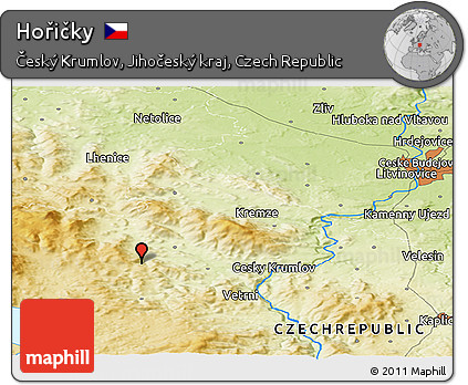 Physical Panoramic Map of Hořičky