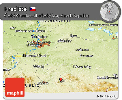 Physical Panoramic Map of Hradiště