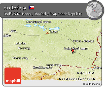 Physical Panoramic Map of Hrdlořezy