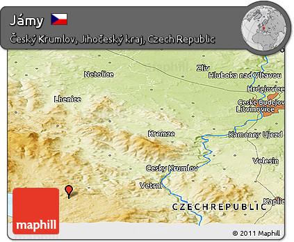 Physical Panoramic Map of Jámy