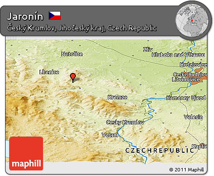 Physical Panoramic Map of Jaronín