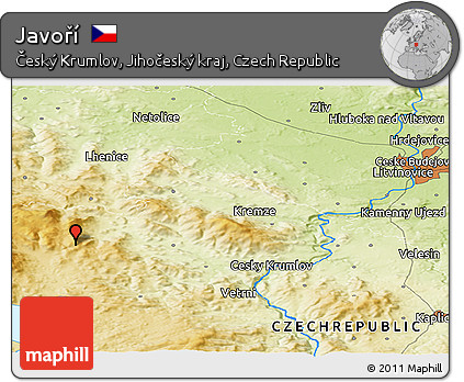 Physical Panoramic Map of Javoří
