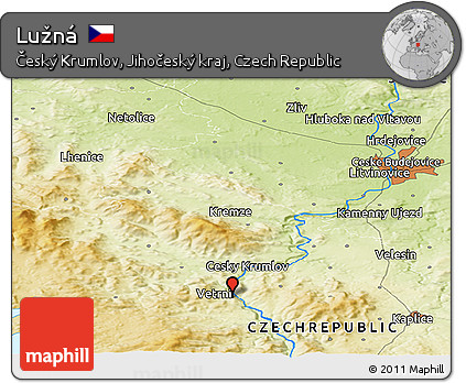 Physical Panoramic Map of Lužná