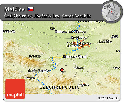 Physical Panoramic Map of Malčice