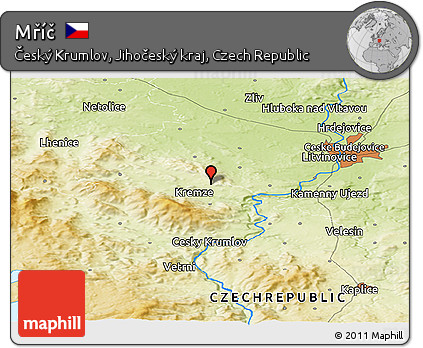 Physical Panoramic Map of Mříč