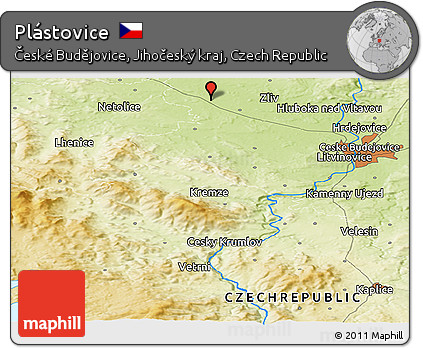 Physical Panoramic Map of Plástovice
