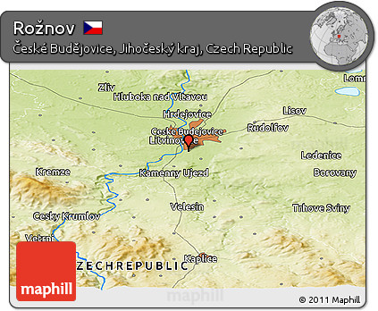 Physical Panoramic Map of Rožnov