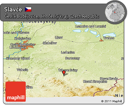 Physical Panoramic Map of Slavče