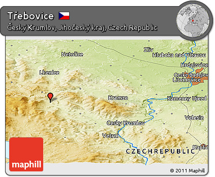 Physical Panoramic Map of Třebovice