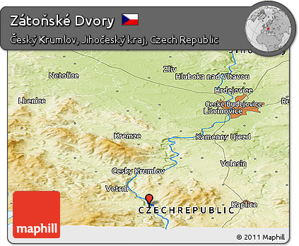 Physical Panoramic Map of Zátoňské Dvory