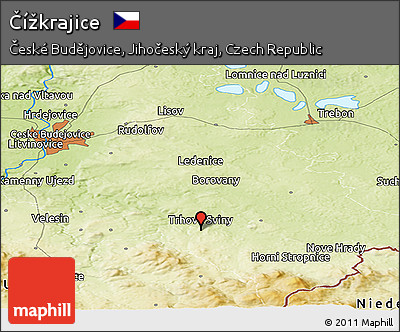 Physical Panoramic Map of Čížkrajice