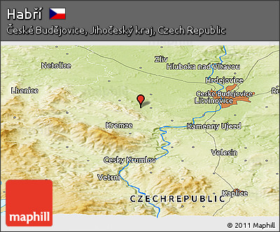 Physical Panoramic Map of Habří