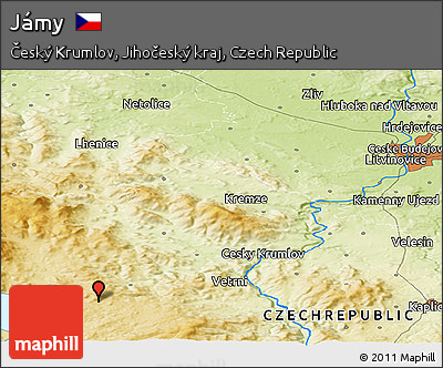 Physical Panoramic Map of Jámy