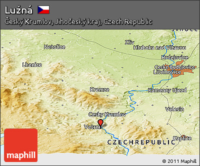 Physical Panoramic Map of Lužná