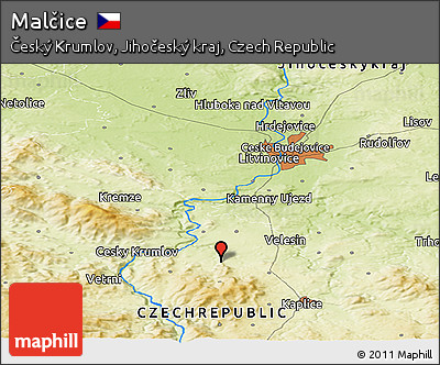 Physical Panoramic Map of Malčice