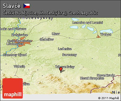 Physical Panoramic Map of Slavče