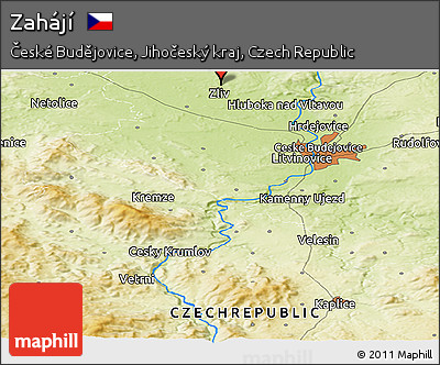 Physical Panoramic Map of Zahájí