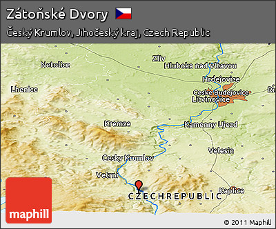 Physical Panoramic Map of Zátoňské Dvory