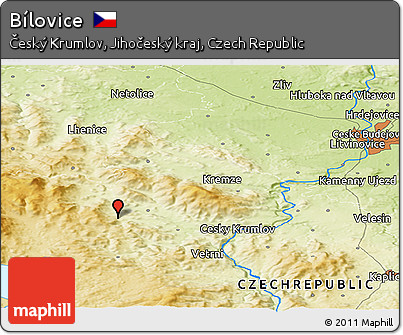 Physical Panoramic Map of Bílovice