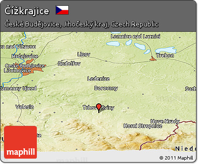 Physical Panoramic Map of Čížkrajice