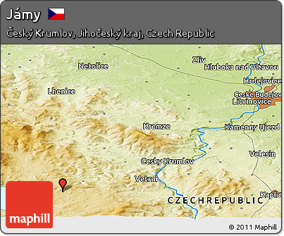 Physical Panoramic Map of Jámy
