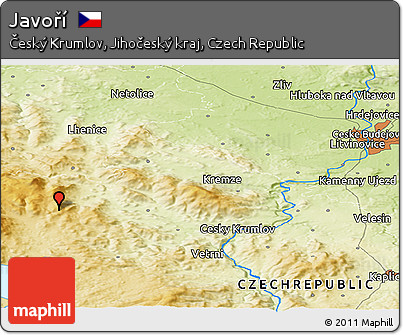 Physical Panoramic Map of Javoří