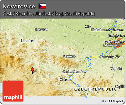 Physical Panoramic Map of Kovářovice