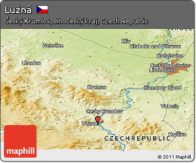 Physical Panoramic Map of Lužná