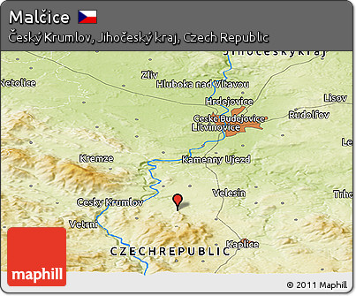 Physical Panoramic Map of Malčice