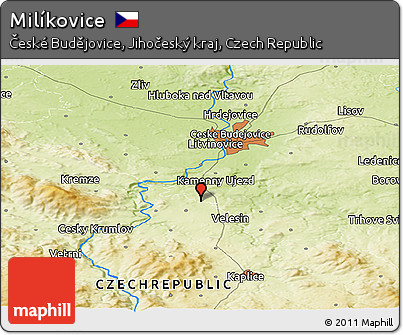 Physical Panoramic Map of Milíkovice