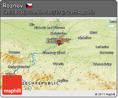 Physical Panoramic Map of Rožnov