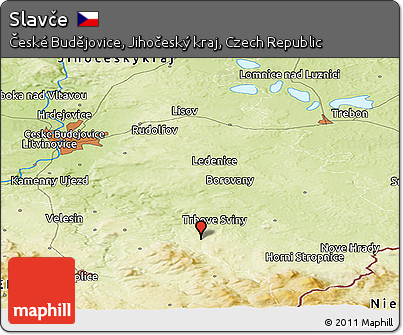 Physical Panoramic Map of Slavče
